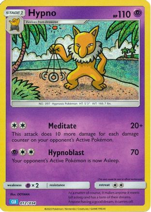 Hypno (12/034) - Trading Card Game Classic Holofoil