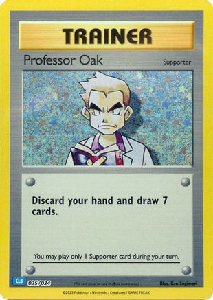 Professor Oak (CLB) (25/034) - Trading Card Game Classic Holofoil