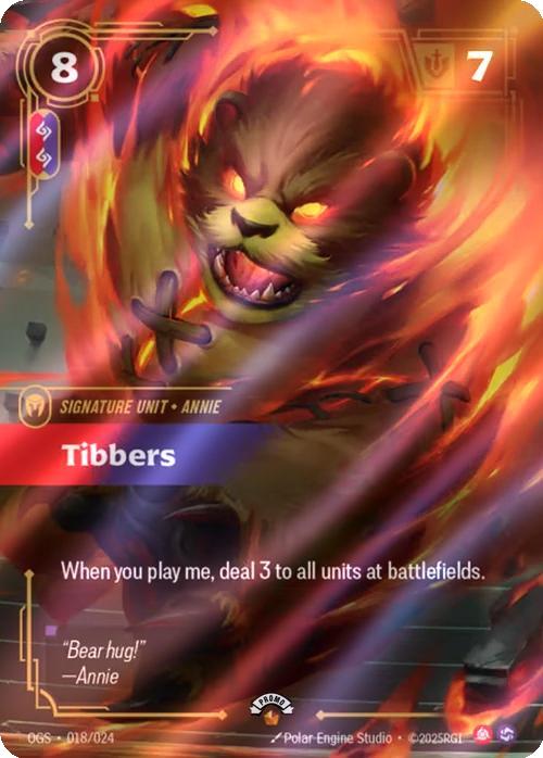 Tibbers - 018/024 [Riftbound Organized Play Promotional Cards] [Foil]