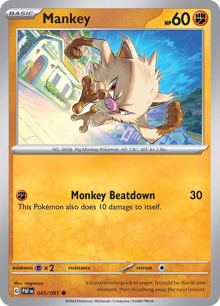 Mankey - 045/091 - 045/091 - (SV: Paldean Fates)