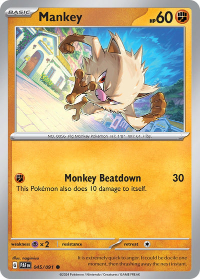 Mankey - 045/091 - 045/091 - (SV: Paldean Fates)