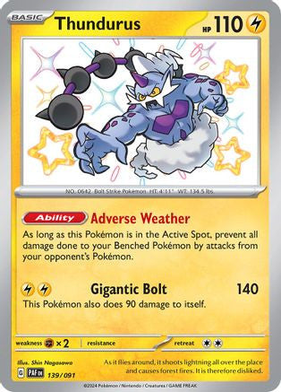 Thundurus 1' Sv Paldean Fates Holofoil