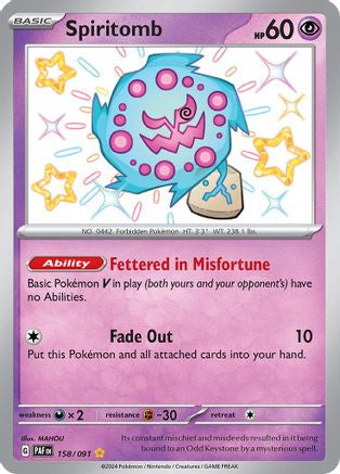 Spiritomb 158 Sv Paldean Fates Holofoil