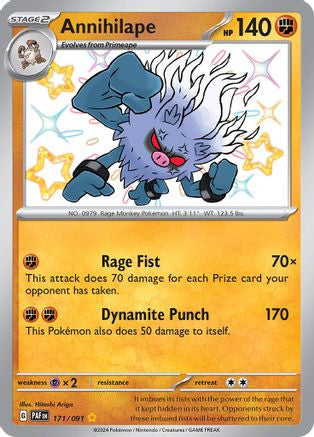 Annihilape 171 Sv Paldean Fates Holofoil