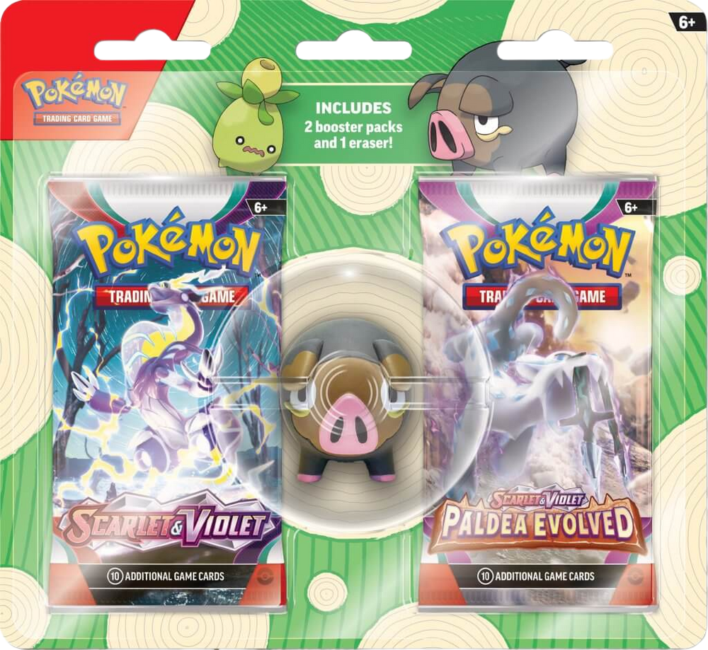 Back to School Eraser 2-Packs Blister - LECHONK