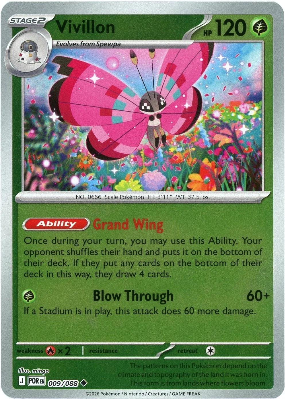 Vivillon - 009/088 - Uncommon [me03-009] [Reverse Holo]