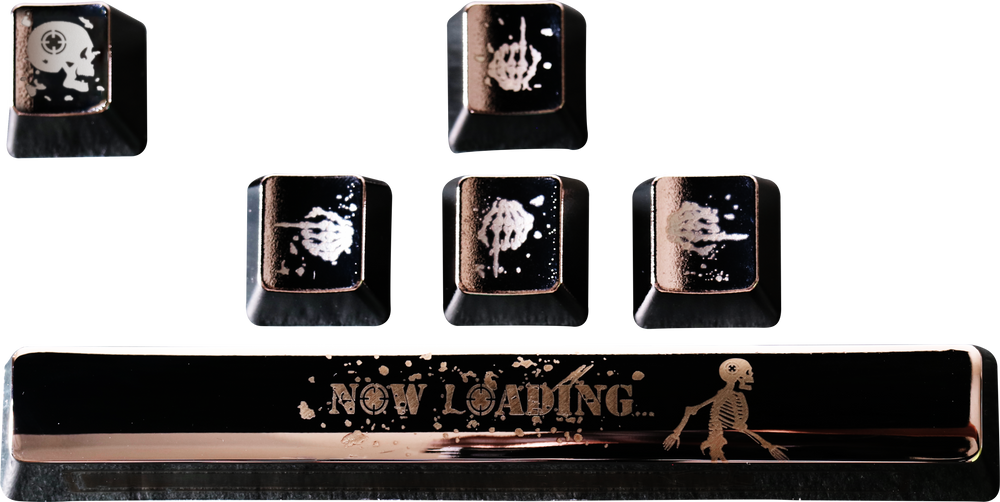 Traitors Skeleton Loading 6 Key OEM Profile Chromium Plated Laser Engraved ABS Keycap Set