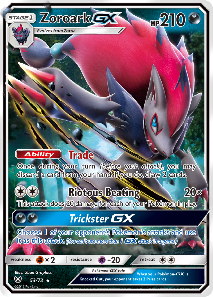Zoroark Gx 53 73 Shining Legends Holofoil