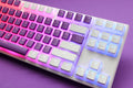 Ducky Purple / White Pudding 87 Key OEM Profile Double Shot PBT Keycap Set