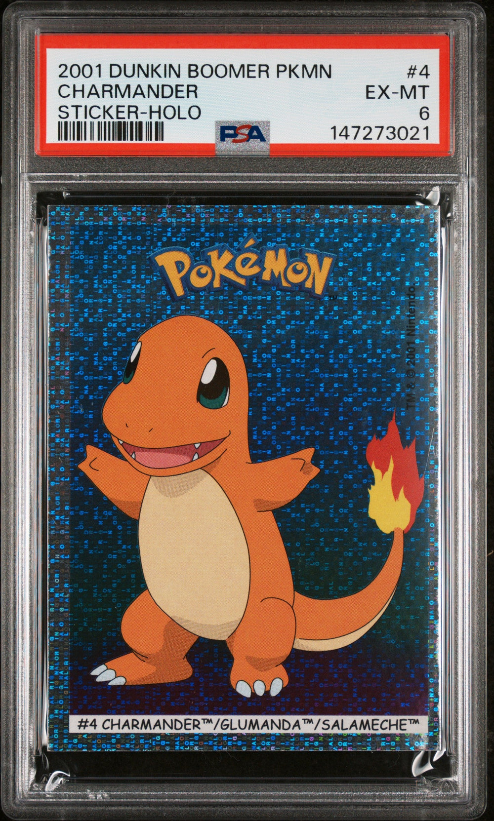 Charmander Sticker Holo PSA 6 2001 Dunkin Boomer Pokemon Stickers #4