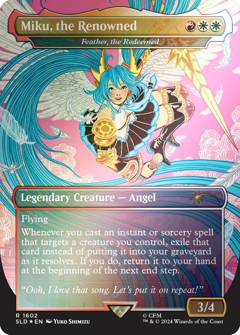 Miku, the Renowned - Feather, the Redeemed (Rainbow Foil) - 1602 - (Secret Lair Drop Series)