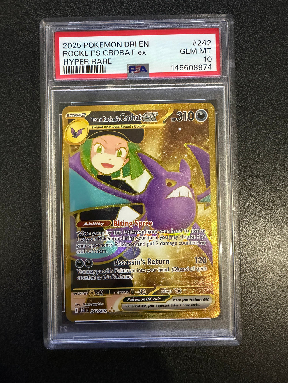 Pokemon: PSA 10 Team Rockets Crobat ex - Hyper Rare
