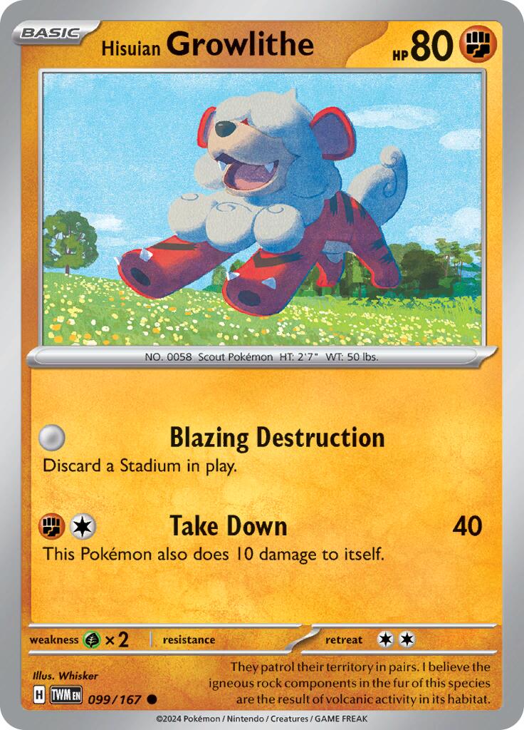 Hisuian Growlithe - 099/167 - 099/167 - (SV06: Twilight Masquerade)