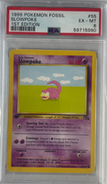 1999 POKEMON FOSSIL SLOWPOKE 1ST EDITION #55 PSA 6