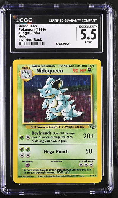 Nidoqueen CGC 5.5 1999 Jungle #7/64 INVERTED BACK