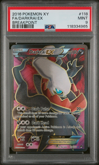 Darkrai EX Full Art PSA 9 2016 Pokemon XY Breakpoint #118