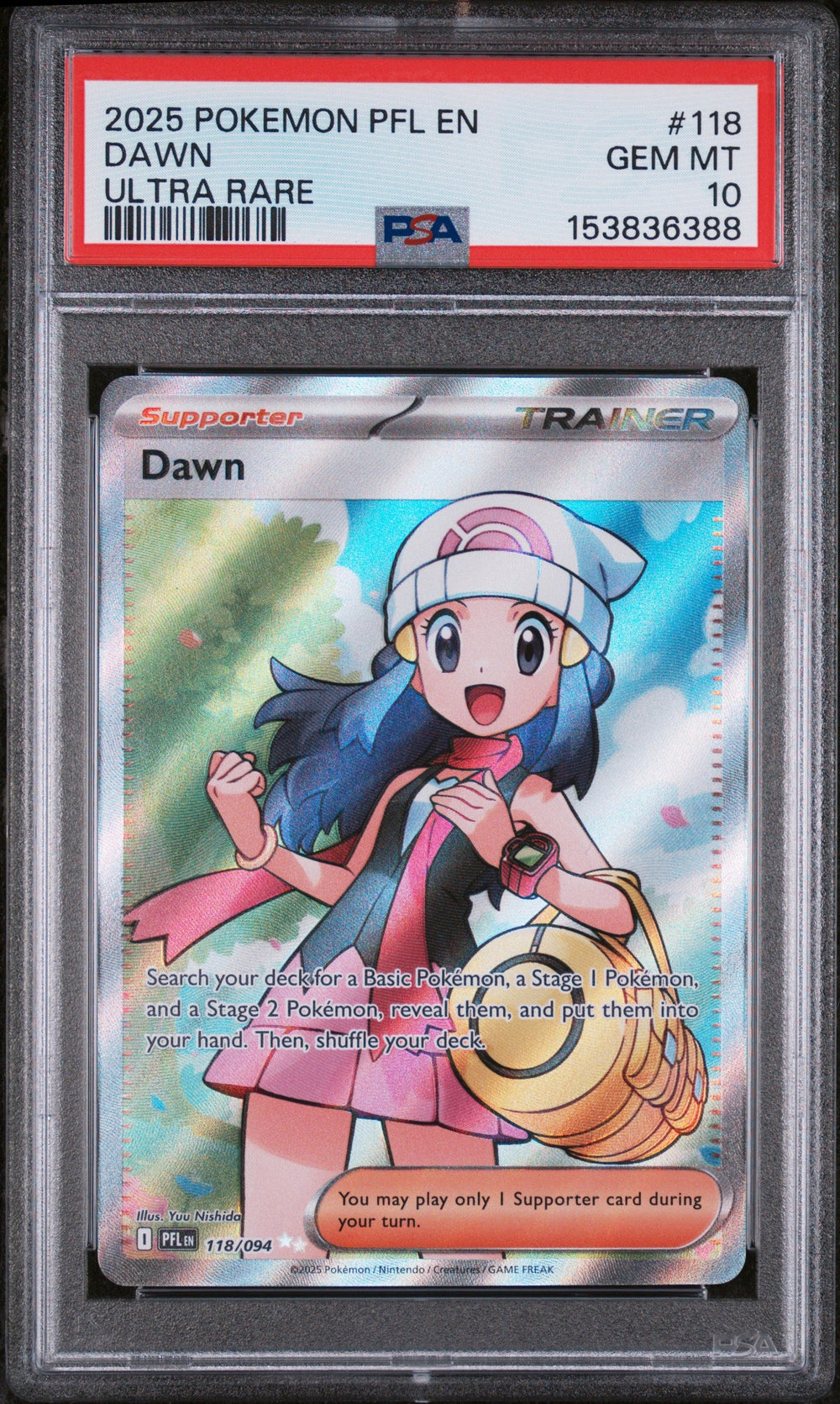 Dawn Ultra Rare PSA 10 2025 Pokemon Pfl En-Phantasmal Flames #118