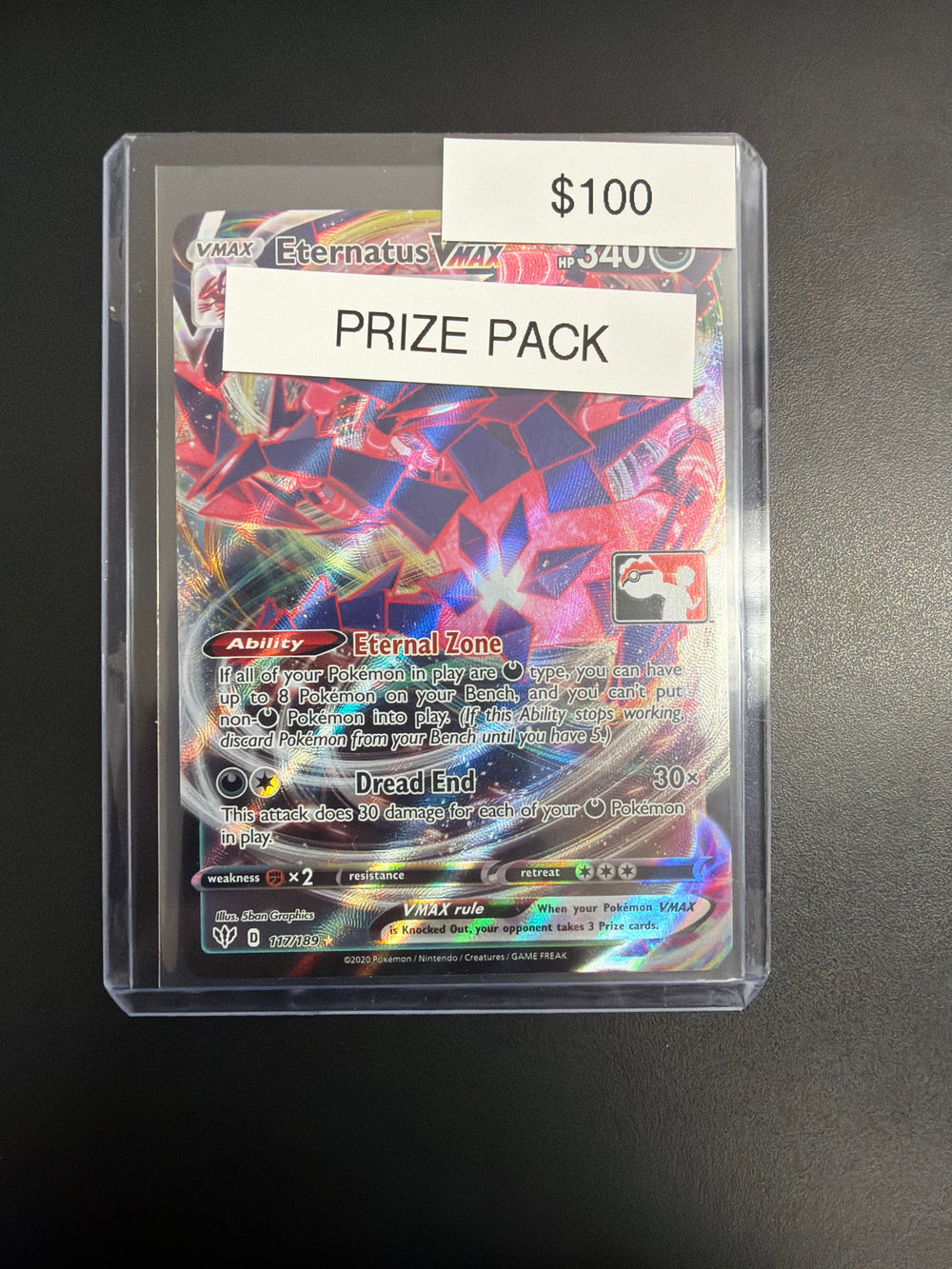 Pokemon Prize Pack Eternatus VMAX Stamped #117/189