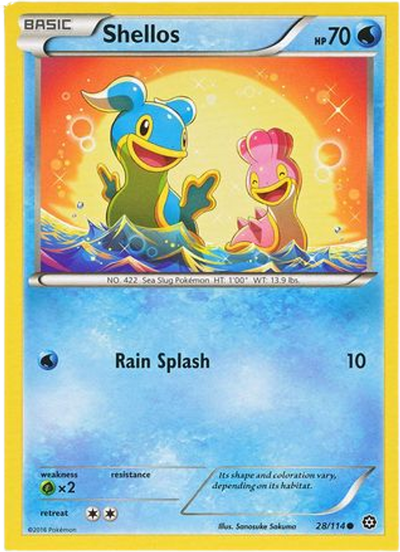 Shellos (28/114) [Square Cut Misprint] XY Steam Siege