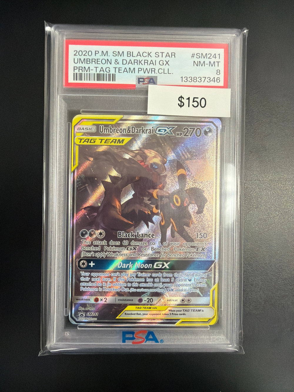 Pokemon Umbreon Darkrai GX #SM241 PSA 8