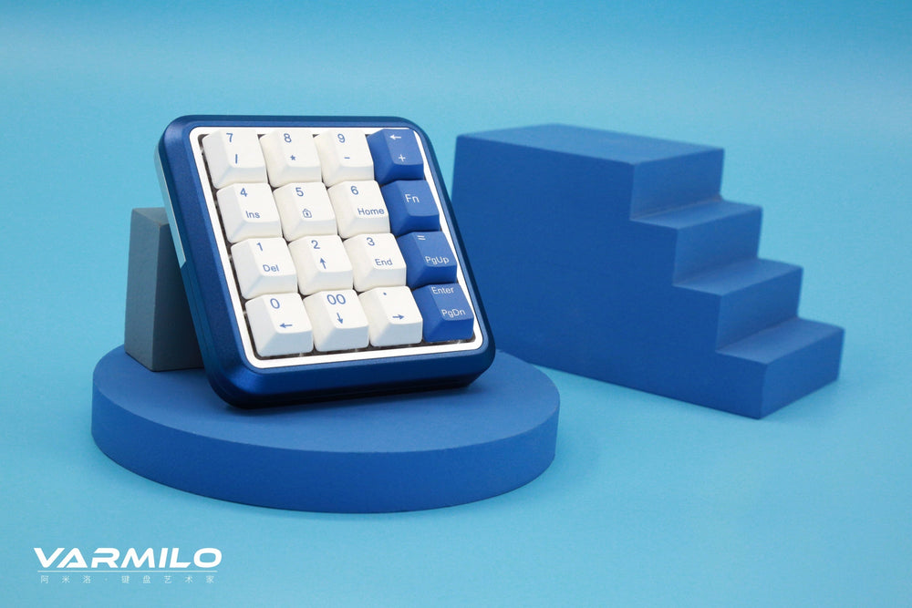 Varmilo Sword 2-16 Pacific Blue White LED Numpad Dye Sub PBT Aluminum EC Mechanical Keyboard