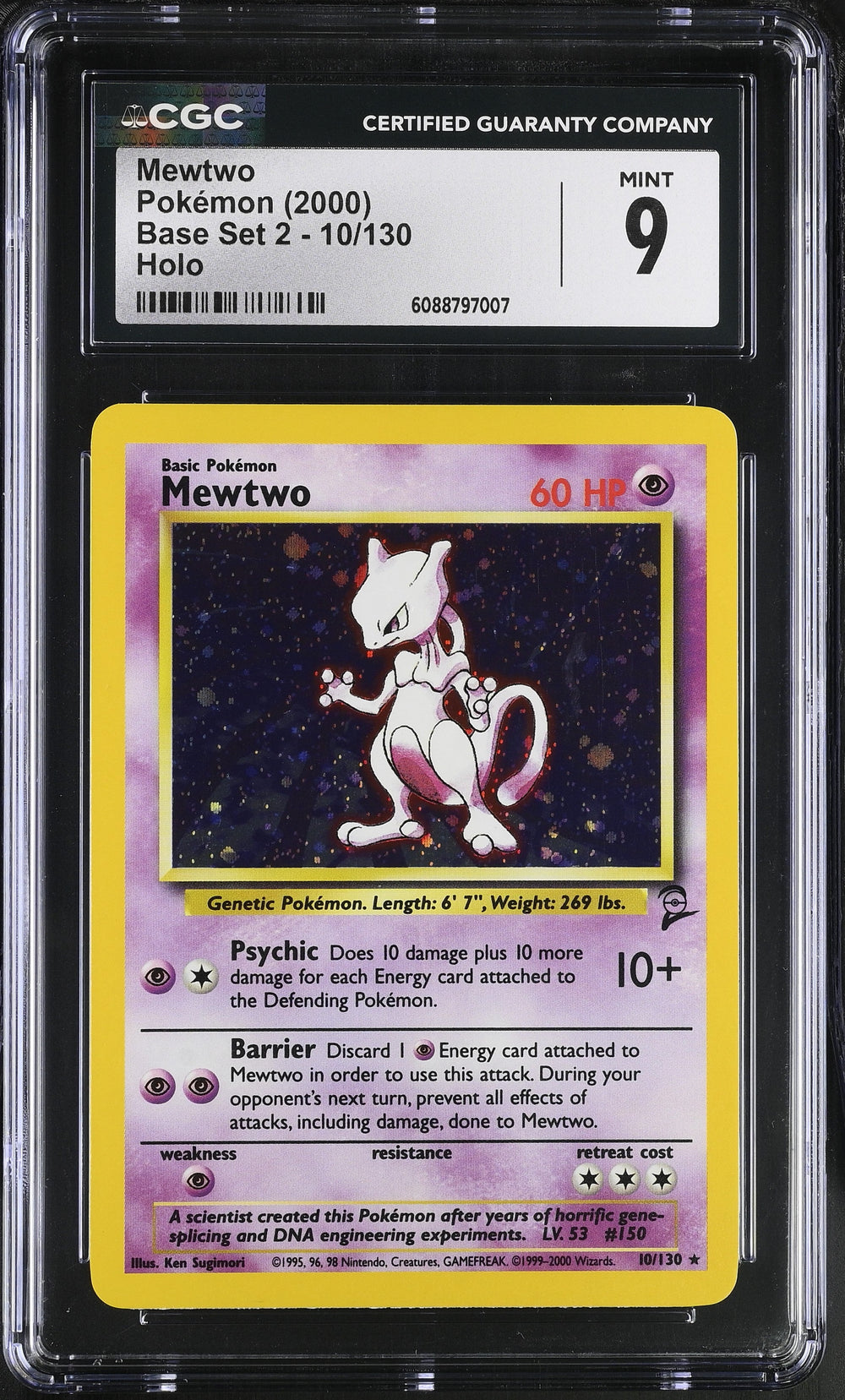 Mewtwo CGC 9 2000 Base Set 2 #10/130