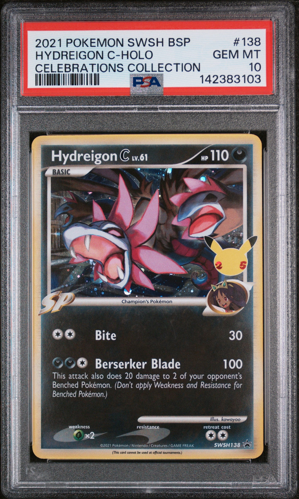 Hydreigon C Holo PSA 10 2021 Pokemon Swsh Black Star Promo #138