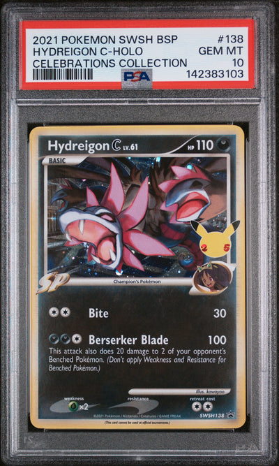 Hydreigon C Holo PSA 10 2021 Pokemon Swsh Black Star Promo #138