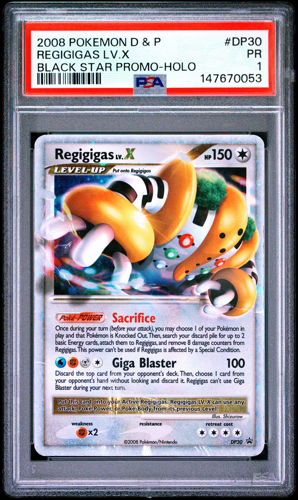 Regigigas LV.X Holo PSA 1 Diamond & Pearl Black Star Promo #DP30 LOW POP