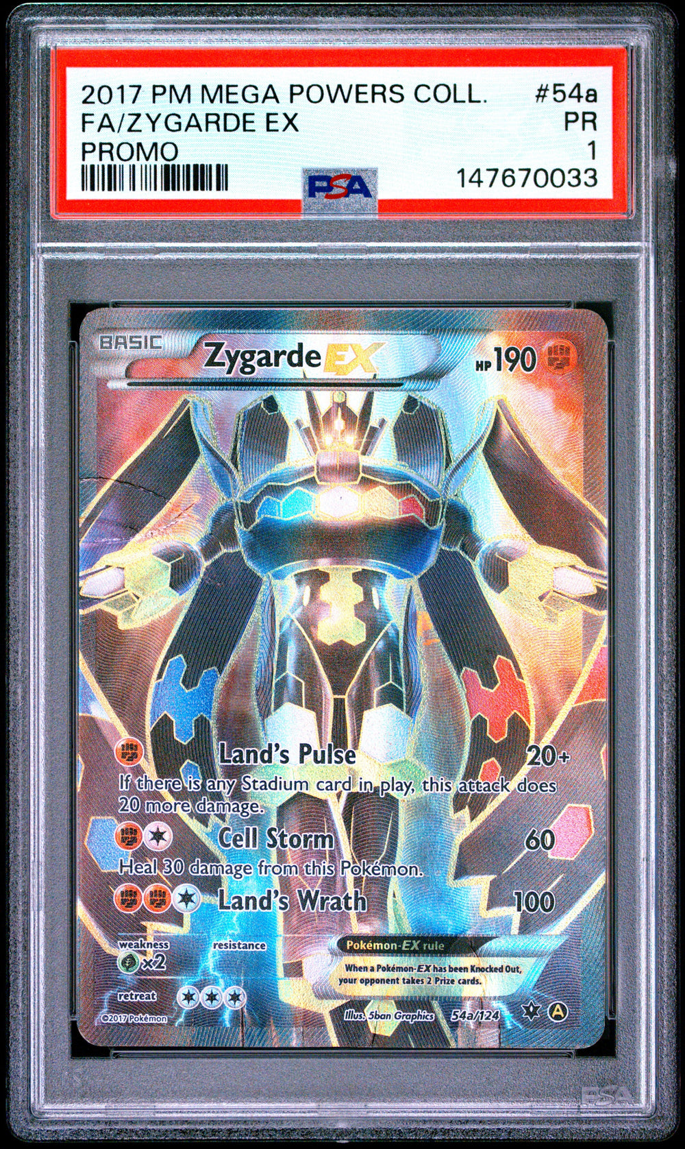 Zygarde EX PSA 1 2017 Pokemon Mega Powers Collection Promo #54a POP 8
