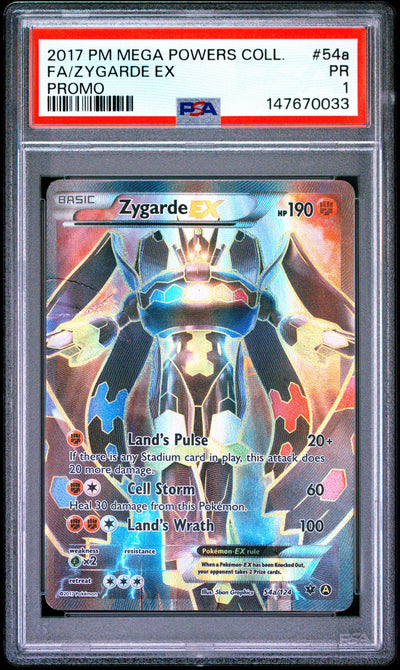 Zygarde EX PSA 1 2017 Pokemon Mega Powers Collection Promo #54a POP 8