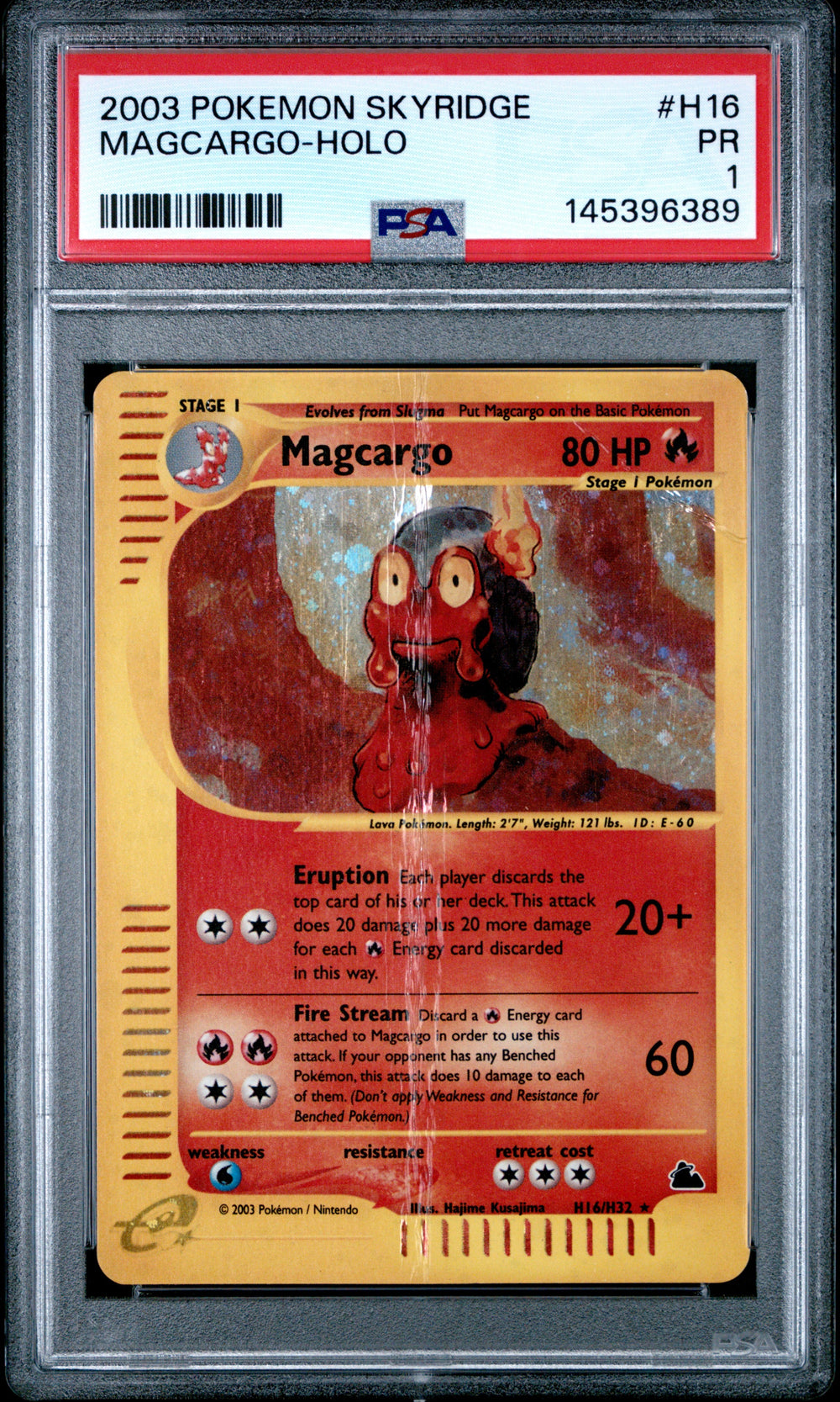 Magcargo Holo PSA 1 2003 Pokemon Skyridge #H16 POP 3