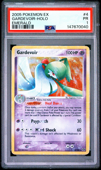 Gardevoir Holo Emerald PSA 1 2005 Pokemon Ex Emerald #4 POP 1