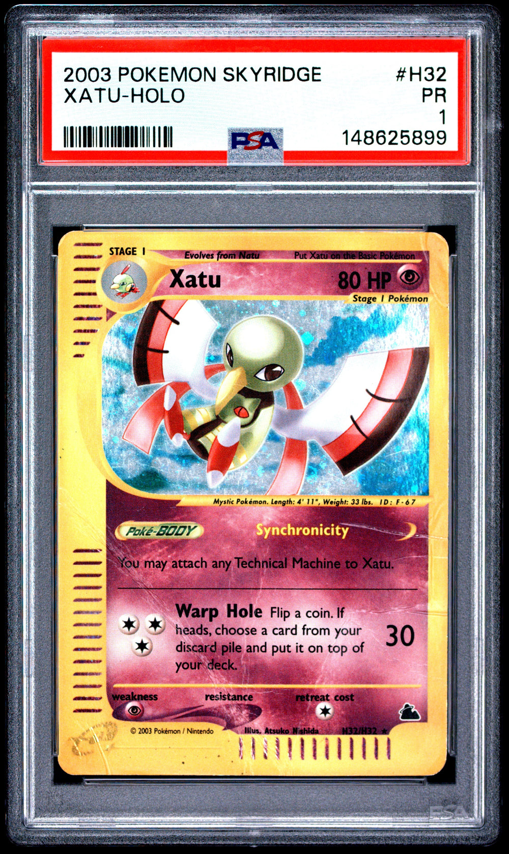 Xatu Holo PSA 1 2003 Pokemon Skyridge #H32 POP 4