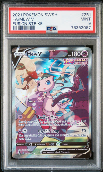 Mew V Fusion Strike PSA 9 2021 Pokemon Sword & Shield Fusion Strike #251
