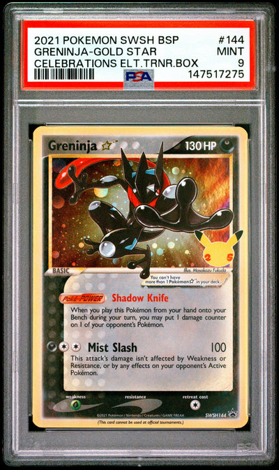 Greninja Gold Star PSA 9 2021 Pokemon SWSH Black Star Promo #144