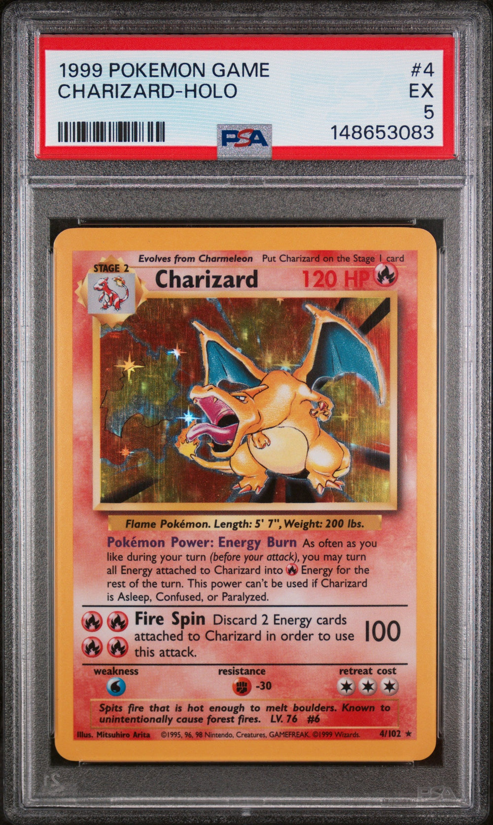 Charizard Holo PSA 5 1999 Pokemon Base Set #4