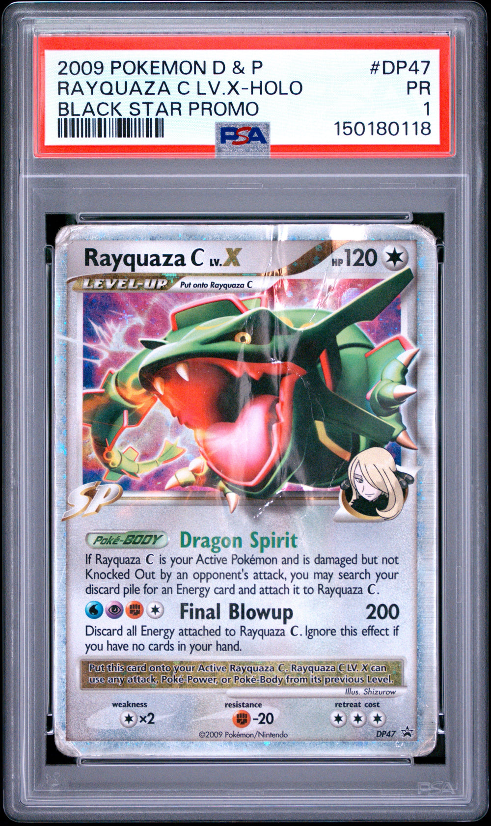 Rayquaza C Lv.X Holo  PSA 1 2009 Pokemon Diamond & Pearl Black Star Promo #DP47