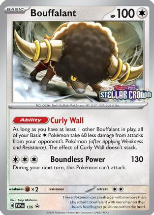 Bouffalant Svp136 136 Sv Scarlet Violet Promo Cards Holofoil
