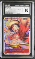 CGC 10 GEM MINT Japanese ONE PIECE 2023 MONKEY D. LUFFY ST10-006 THREE CAPTAINS