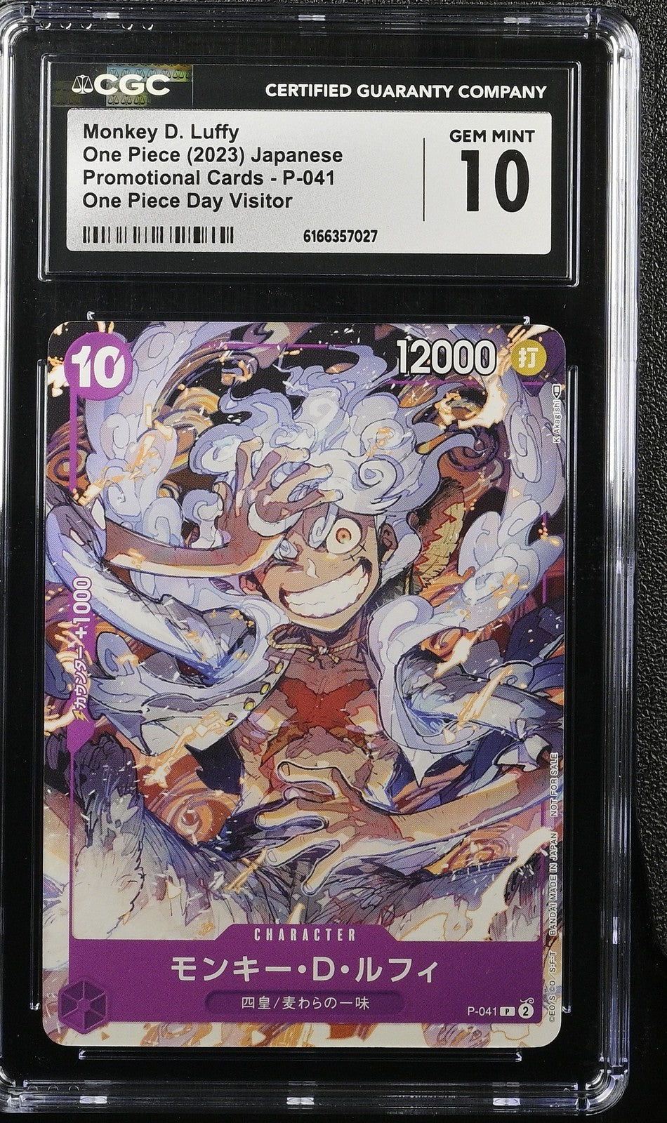 CGC 10 GEM MINT Japanese One Piece 2023 Monkey D. Luffy P-041 One Piece Day