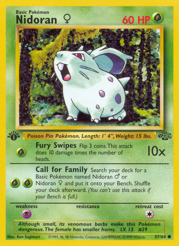 Nidoran ♀ 57 64 Jungle 1st Edition