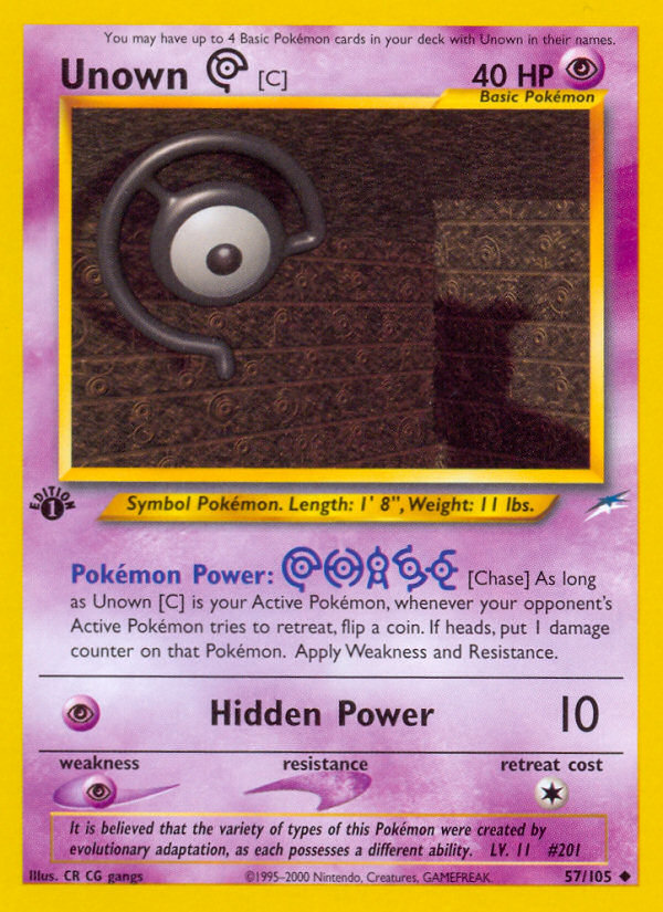 Unown C 57 105 Neo Destiny Unlimited