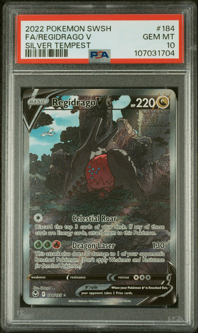 2022 POKEMON SWORD & SHIELD SILVER TEMPEST #184 FA/REGIDRAGO V SILVER TEMPEST