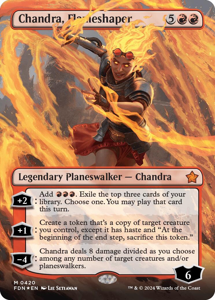 Chandra, Flameshaper (Borderless) (Mana Foil) - 420 - (Foundations)