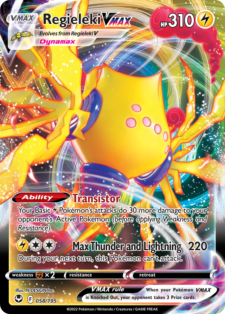Regieleki Vmax 58 195 Silver Tempest Holofoil