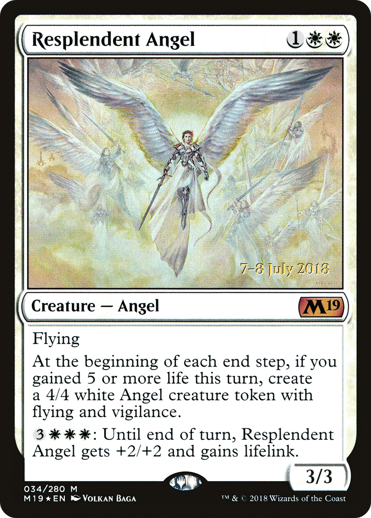 Resplendent Angel (PRE-34S) - Core Set 2019 Promos Foil
