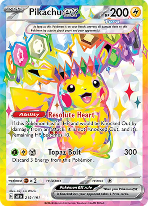 Pikachu ex - 219/191 - 219/191 - (SV08: Surging Sparks)