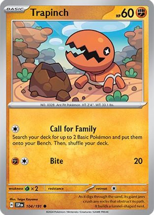 Trapinch 104 Sv08 Surging Sparks Reverse Holofoil