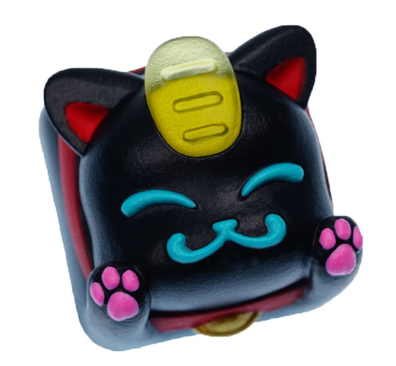 Hot Keys Project HKP Lucky Cat Black Artisan Keycap